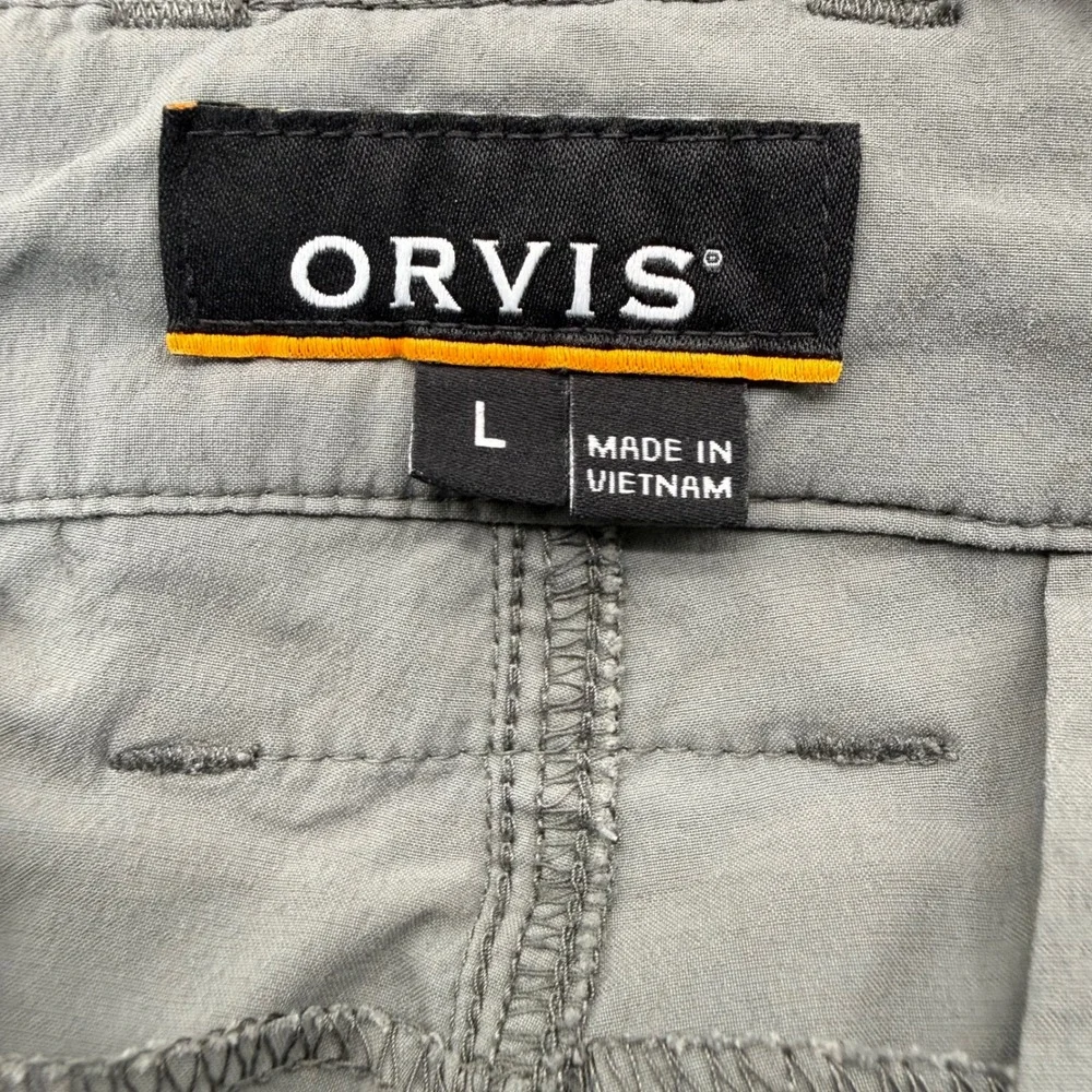 Orvis Shorts Mens Large Gray Tech Cargo 296764 Stretch Hiking Fishing Outdoor